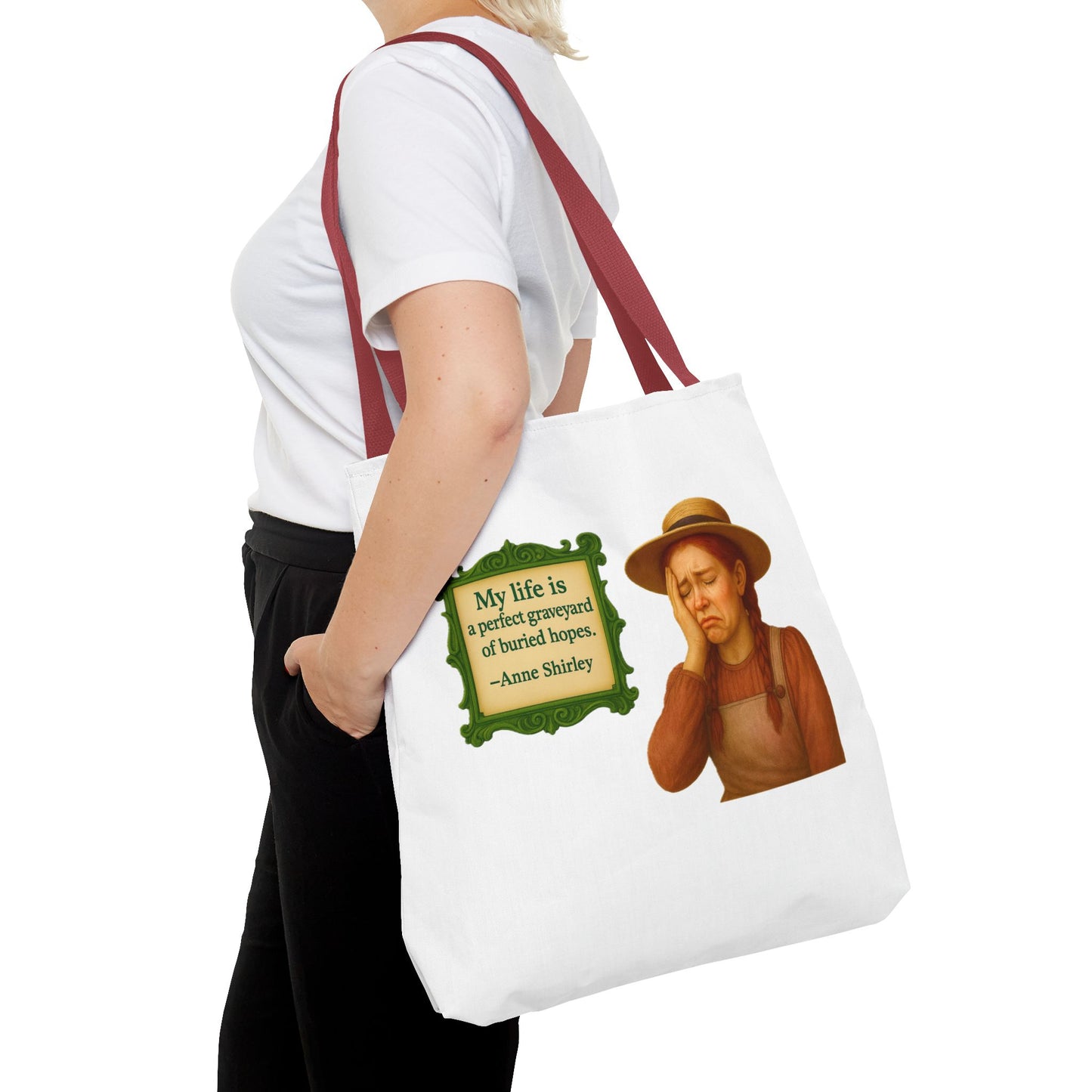 Anne Shirley Tote Bag - The Snarky Spinster, Book Lover Gift, Funny Library Bag, Reading Accessory, Literary Pun Design, Gifts for Readers