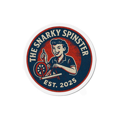 Snarky Spinster Die-Cut Magnet - Fun Home Decor, Gift for Crafters, Quirky Kitchen Decor, Artsy Refrigerator Magnet, Unique Gift Idea