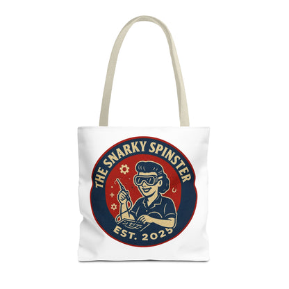 Tech Queen Snarky Spinster Tote Bag - Fun Grocery Bag, Gift for Feminists, Retro Style, Sustainability, Everyday Use