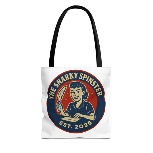 Lit Snarky Spinster Tote Bag - Fun Grocery Bag, Gift for Feminists, Retro Style, Sustainability, Everyday Use