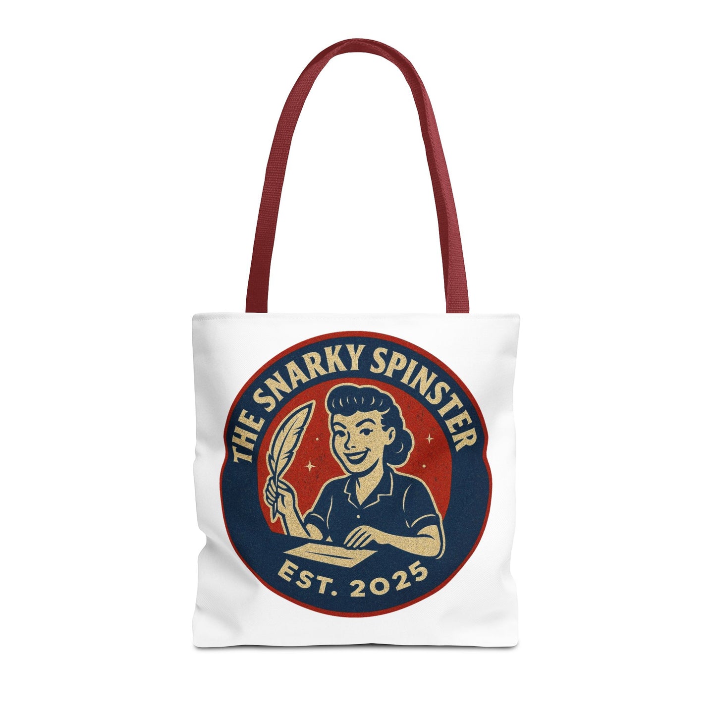 Lit Snarky Spinster Tote Bag - Fun Grocery Bag, Gift for Feminists, Retro Style, Sustainability, Everyday Use