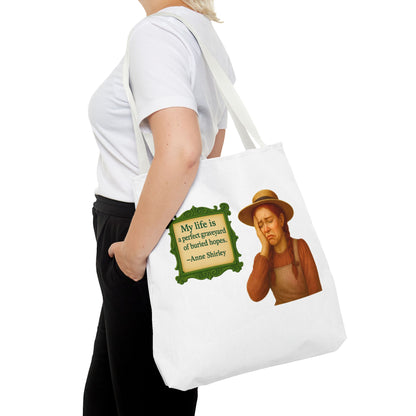 Anne Shirley Tote Bag - The Snarky Spinster, Book Lover Gift, Funny Library Bag, Reading Accessory, Literary Pun Design, Gifts for Readers