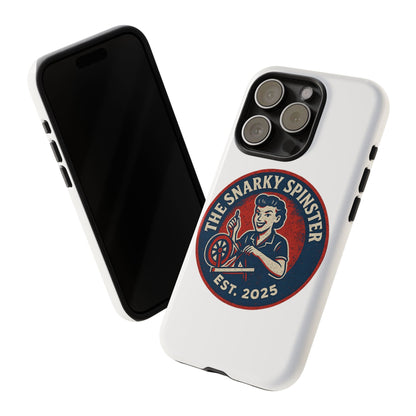 Snarky Spinster Phone Case, Quirky Phone Holder, Funny Smartphone Cover, Gift for Crafters, Humor Accessories, Custom Tech Case