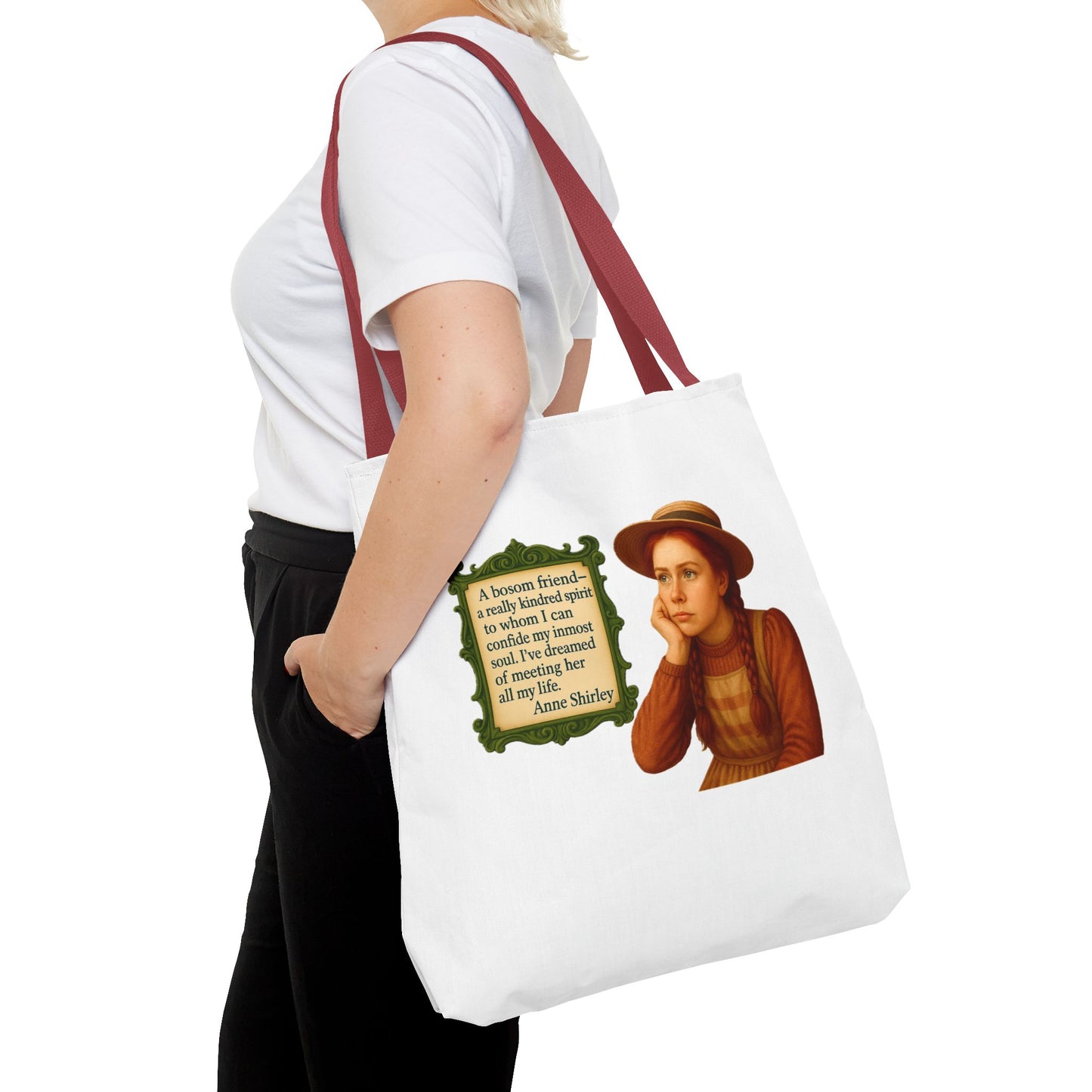 Anne Shirley Tote Bag - The Snarky Spinster, Book Lover Gift, Funny Library Bag, Reading Accessory, Literary Pun Design, Gifts for Readers