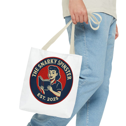 Book Lover Tote Bag - The Snarky Spinster, Book Lover Gift, Funny Library Bag, Reading Accessory, Literary Pun Design, Gifts for Readers