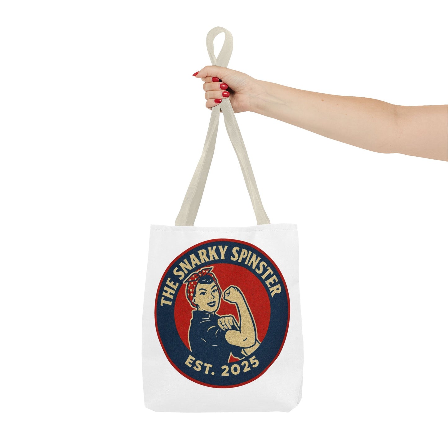 Rosie the Snarky Spinster Tote Bag - Fun Grocery Bag, Gift for Feminists, Retro Style, Sustainability, Everyday Use