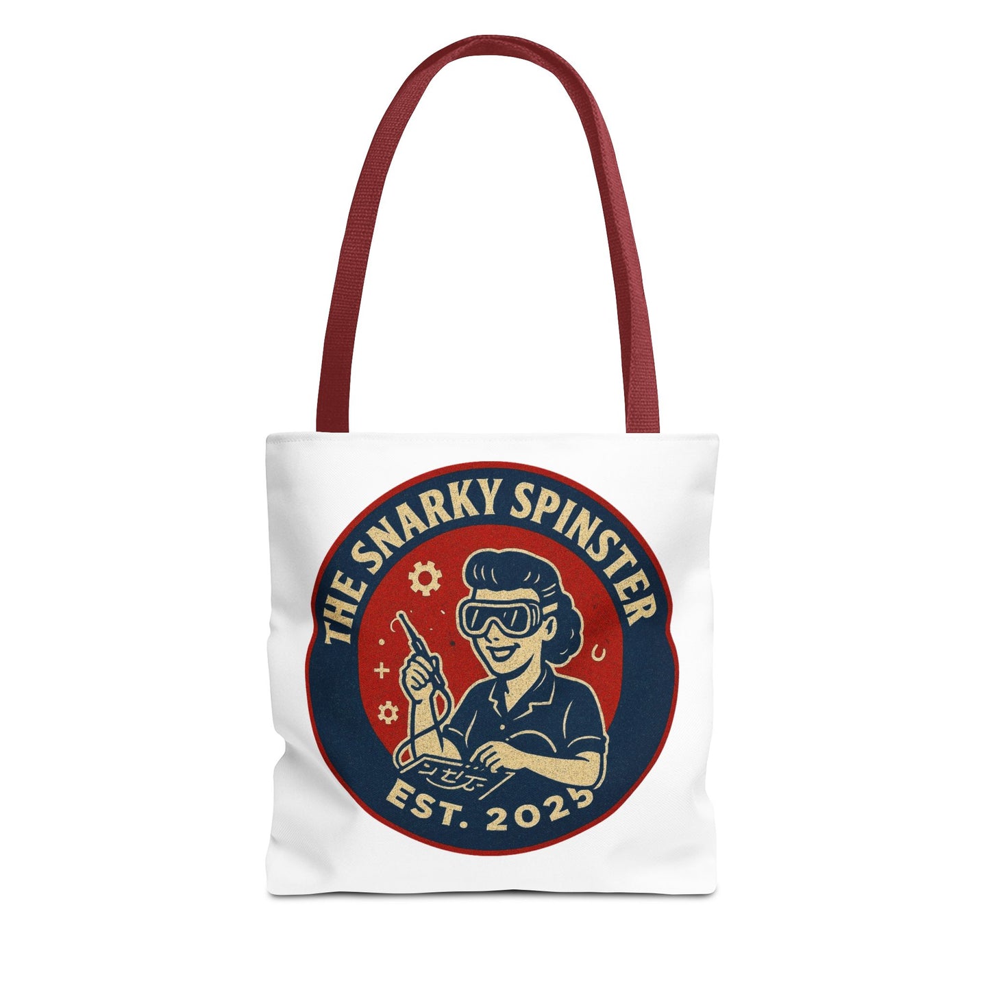 Tech Queen Snarky Spinster Tote Bag - Fun Grocery Bag, Gift for Feminists, Retro Style, Sustainability, Everyday Use