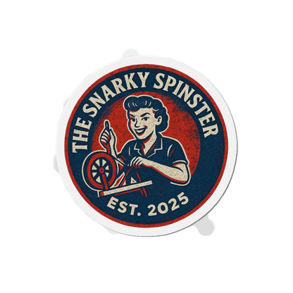 Snarky Spinster Die-Cut Magnet - Fun Home Decor, Gift for Crafters, Quirky Kitchen Decor, Artsy Refrigerator Magnet, Unique Gift Idea