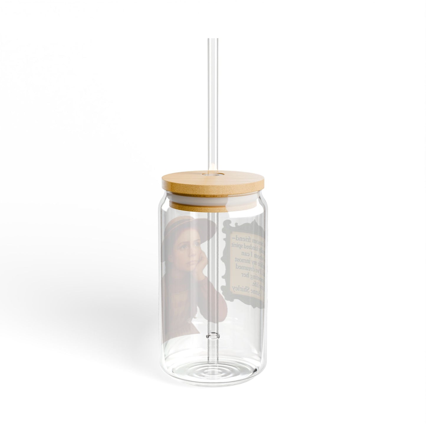 Anne Shirley Vintage Sipper Glass, 16oz Mason Jar, Retro Drinkware, Happy Hour Gift, Eco-friendly Beverage Container, Party Favor