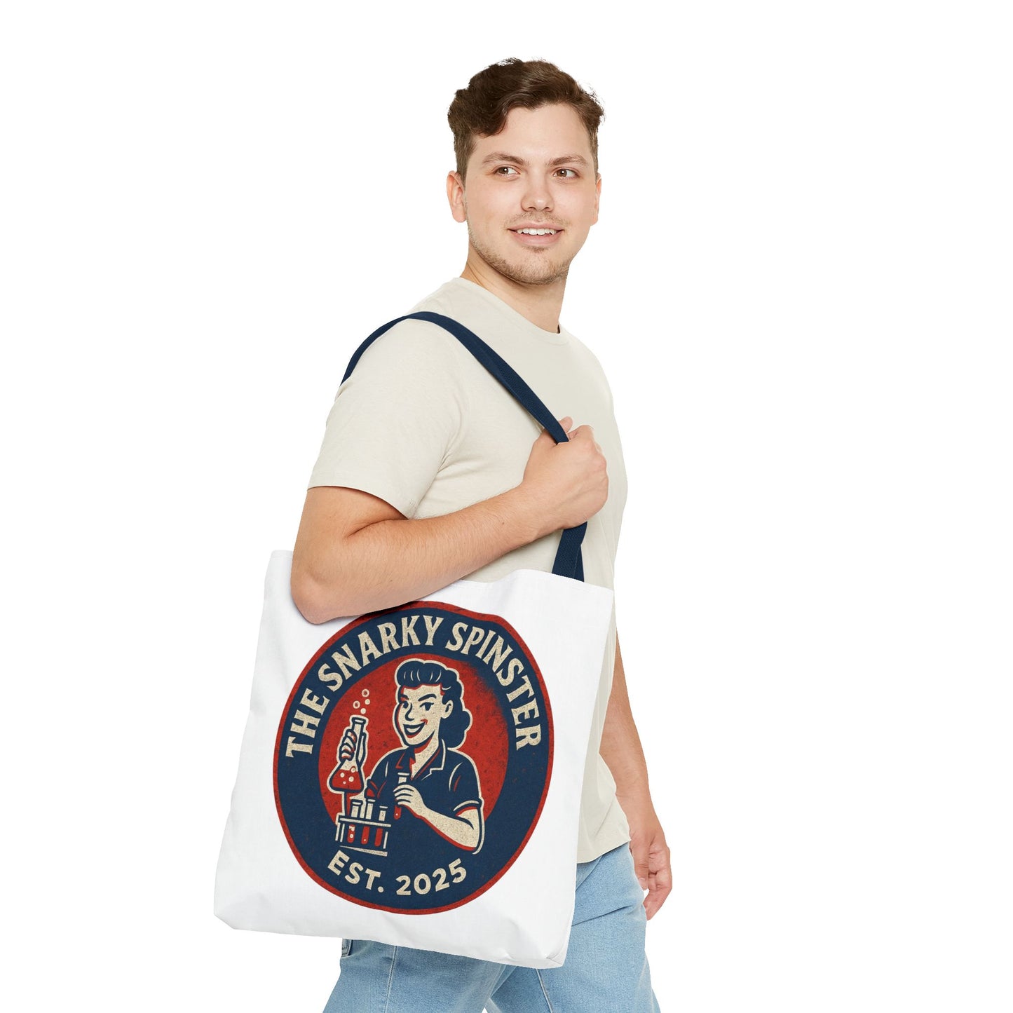 STEM Tote Bag - The Snarky Spinstee, Book Lover Gift, Funny Library Bag, Reading Accessory, Literary Pun Design, Gifts for Readers