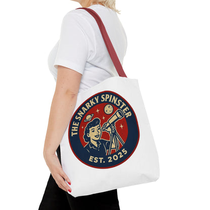 Copy of Patriotic Snarky Spinster Tote Bag - Fun Grocery Bag, Gift for Feminists, Retro Style, Sustainability, Everyday Use