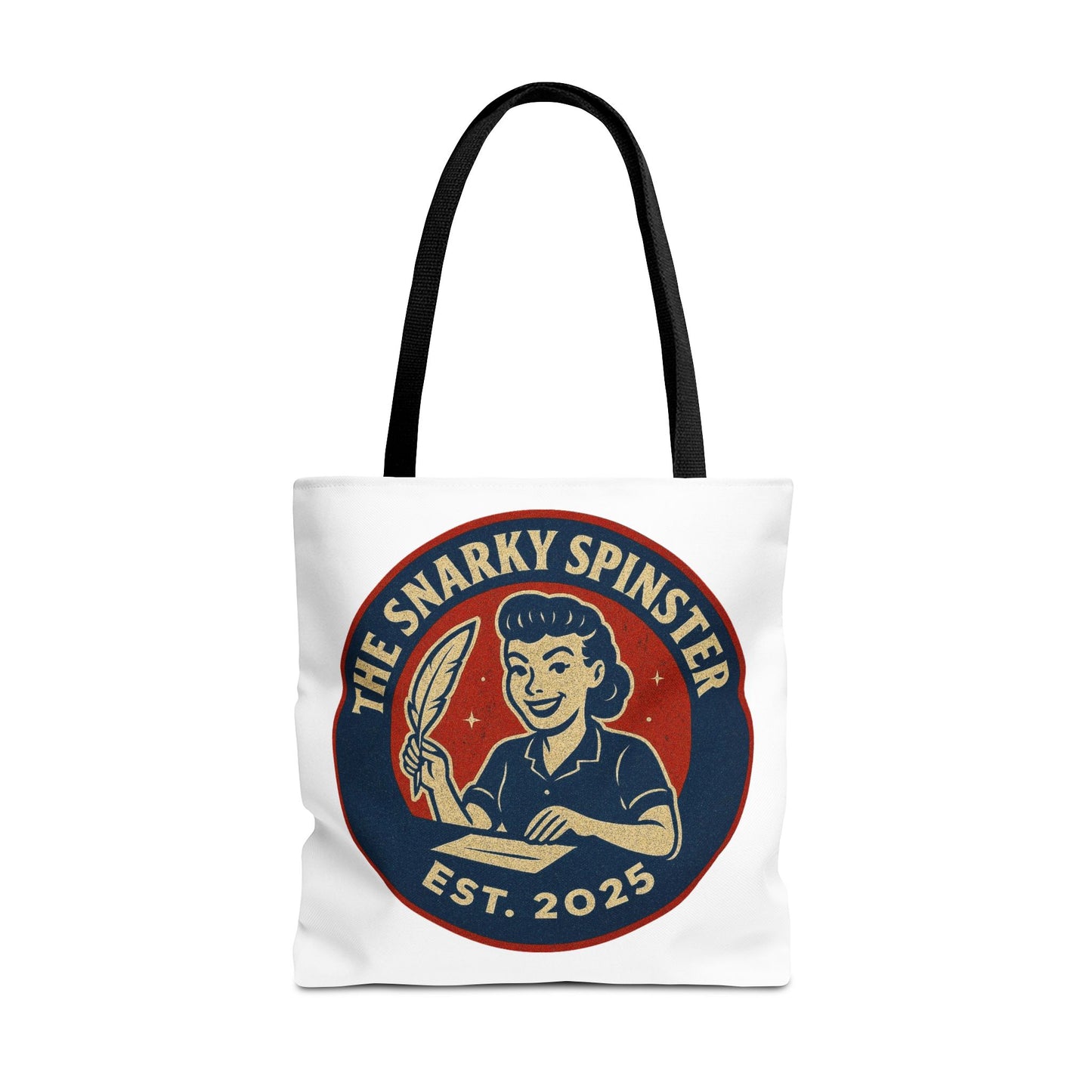 Lit Snarky Spinster Tote Bag - Fun Grocery Bag, Gift for Feminists, Retro Style, Sustainability, Everyday Use