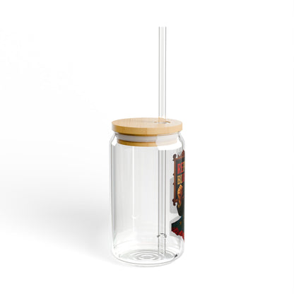 Lincoln Vintage Political Sipper Glass, 16oz Mason Jar, Retro Drinkware, Happy Hour Gift, Eco-friendly Beverage Container, Party Favor