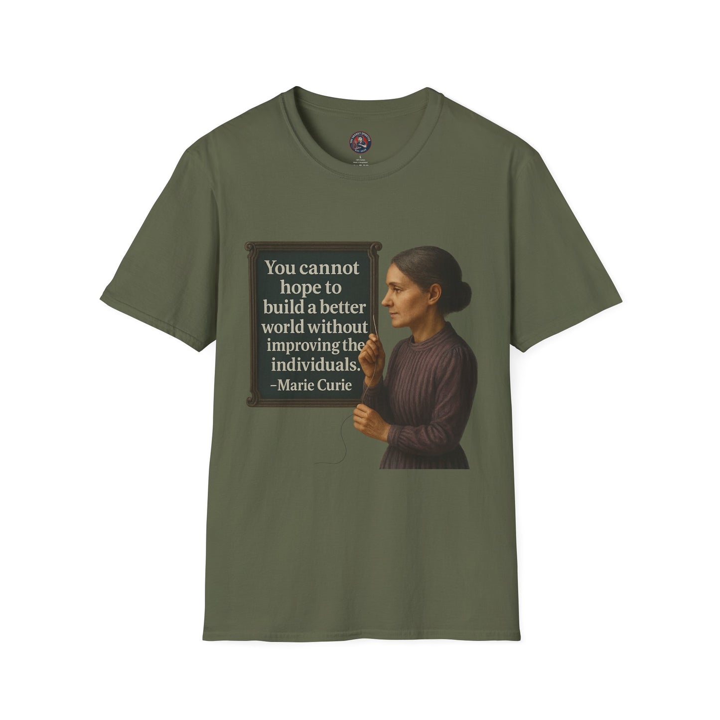 Unisex Softstyle T-Shirt - Madame Curie, Inspirational Tee, Gift for Activists, Comfortable Everyday Wear, Perfect for Celebrations