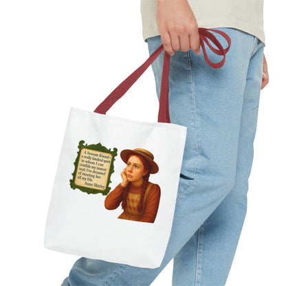 Anne Shirley Tote Bag - The Snarky Spinster, Book Lover Gift, Funny Library Bag, Reading Accessory, Literary Pun Design, Gifts for Readers
