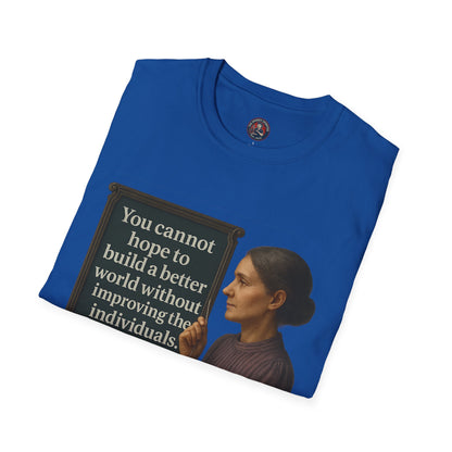 Unisex Softstyle T-Shirt - Madame Curie, Inspirational Tee, Gift for Activists, Comfortable Everyday Wear, Perfect for Celebrations