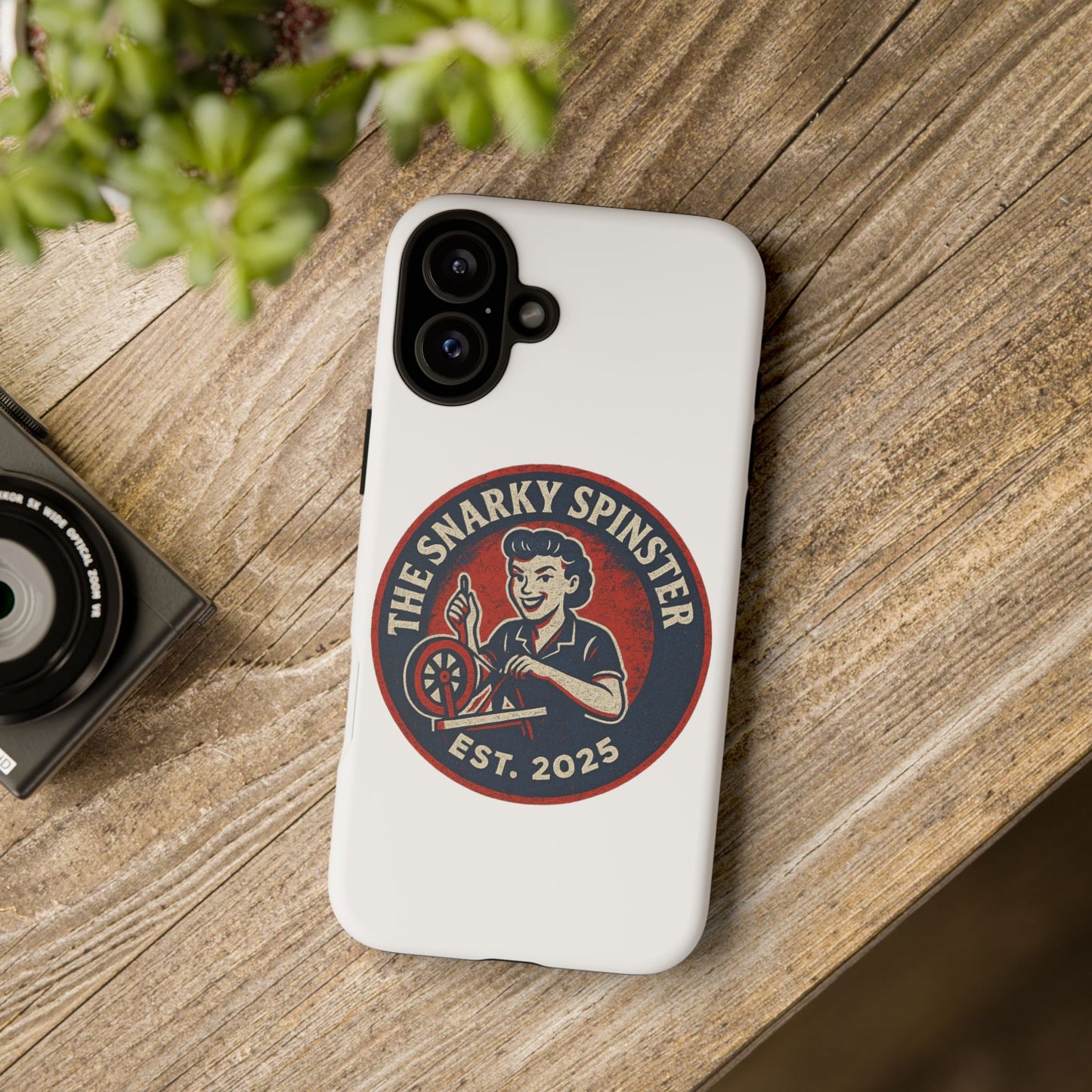 Snarky Spinster Phone Case, Quirky Phone Holder, Funny Smartphone Cover, Gift for Crafters, Humor Accessories, Custom Tech Case