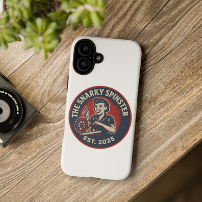 Snarky Spinster Phone Case, Quirky Phone Holder, Funny Smartphone Cover, Gift for Crafters, Humor Accessories, Custom Tech Case