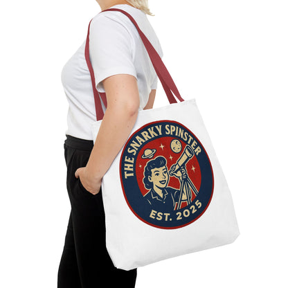 Copy of Patriotic Snarky Spinster Tote Bag - Fun Grocery Bag, Gift for Feminists, Retro Style, Sustainability, Everyday Use