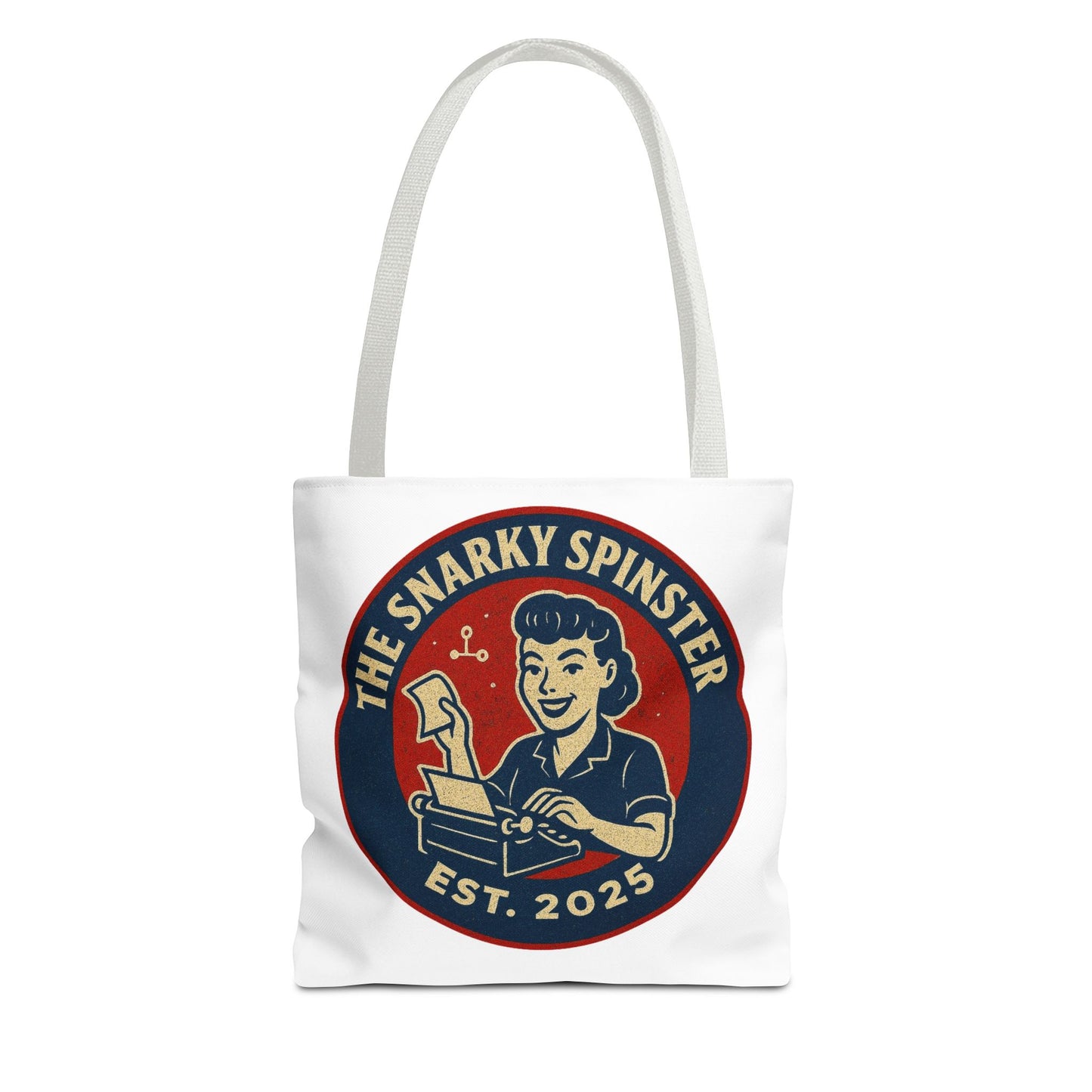 The Writer Snarky Spinster Tote Bag - Fun Grocery Bag, Gift for Feminists, Retro Style, Sustainability, Everyday Use