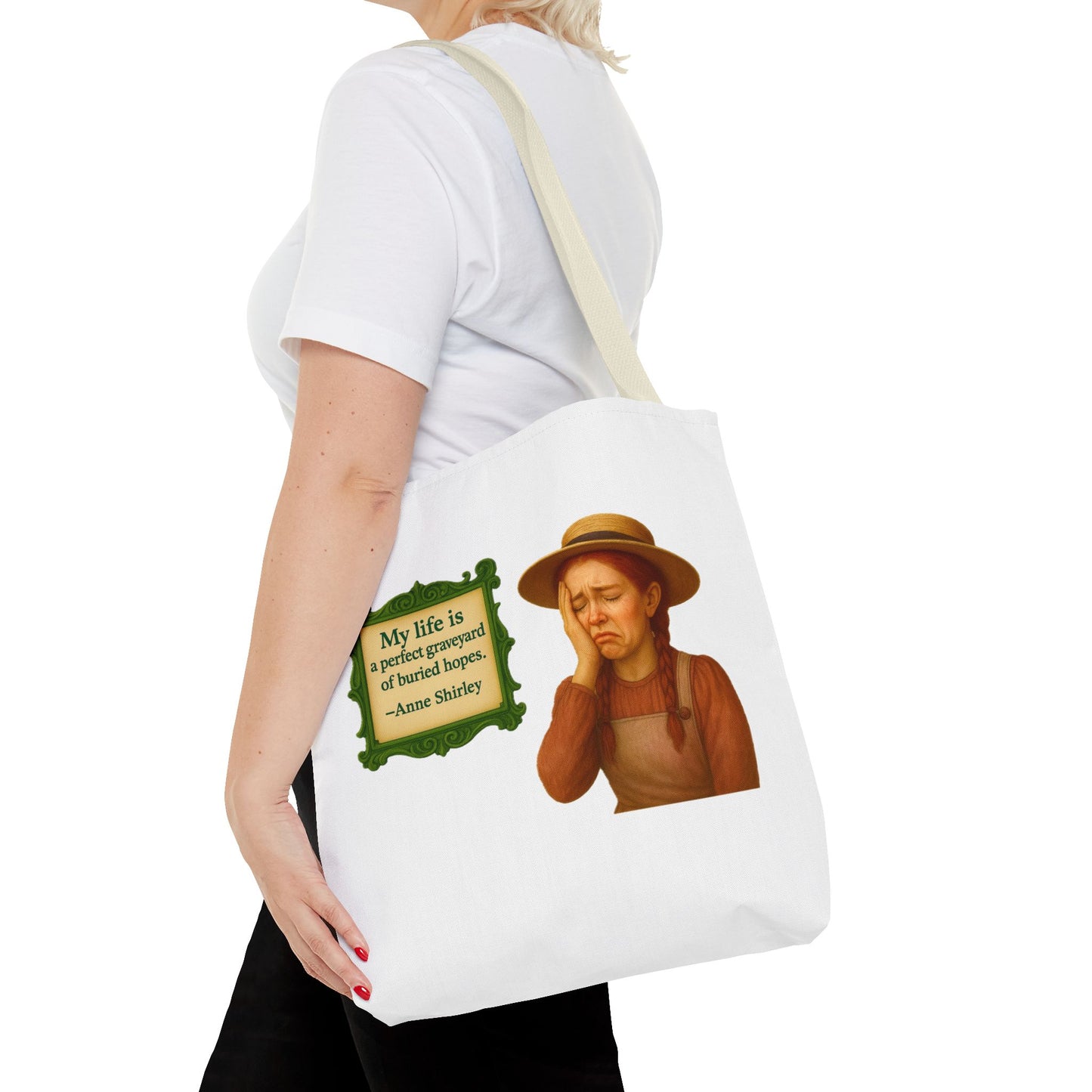 Anne Shirley Tote Bag - The Snarky Spinster, Book Lover Gift, Funny Library Bag, Reading Accessory, Literary Pun Design, Gifts for Readers