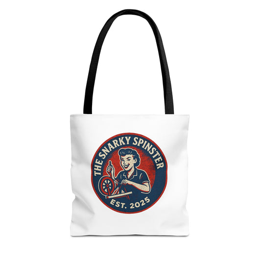Snarky Spinster Logo Tote Bag, Vintage Americana Style, Ideal for Independence Day, Shopping, Travel, Eco-Friendly Bag