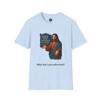 Unisex Softstyle T-Shirt - Frustrated JC, Inspirational Tee, Gift for Activists, Comfortable Everyday Wear, Perfect for Celebrations