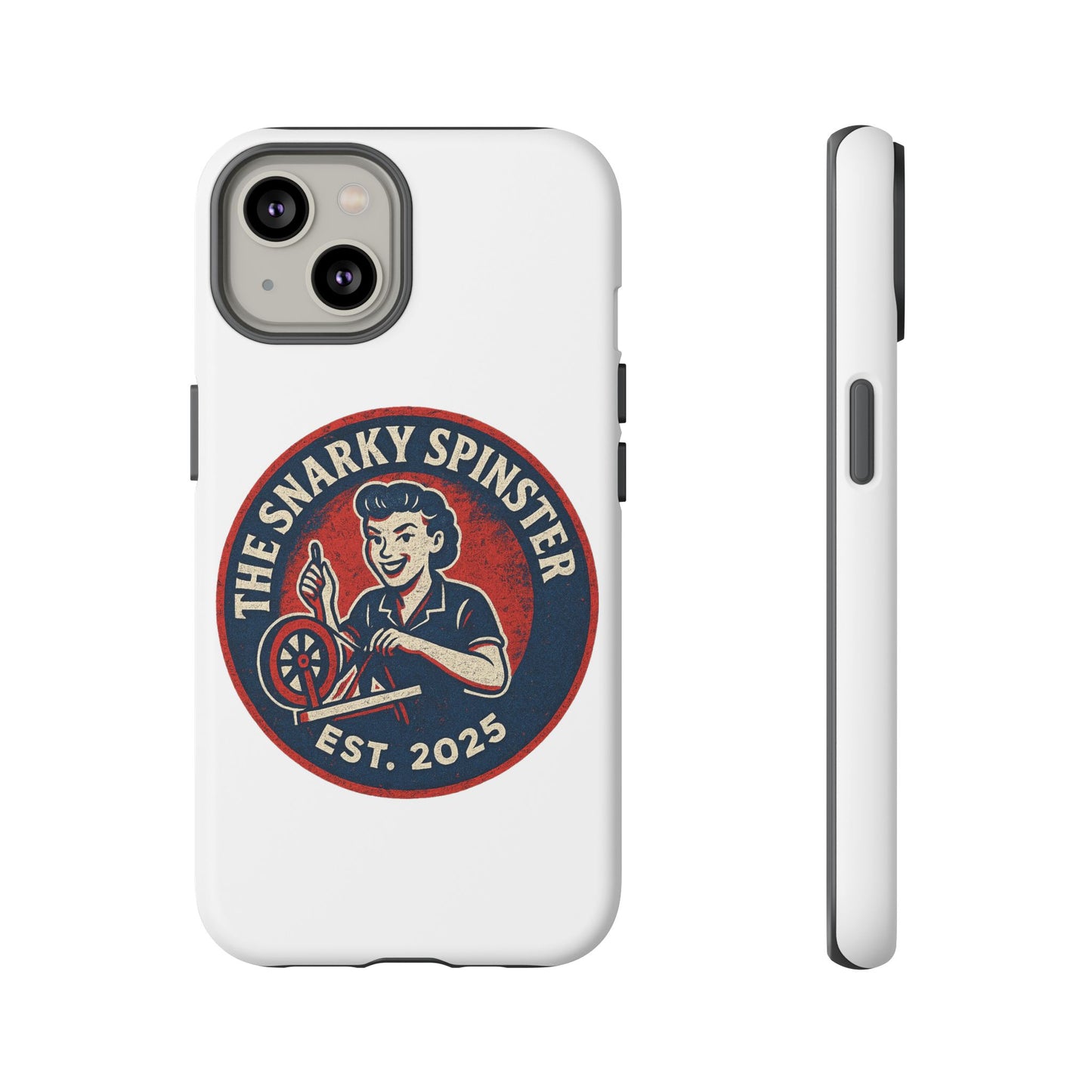 Snarky Spinster Phone Case, Quirky Phone Holder, Funny Smartphone Cover, Gift for Crafters, Humor Accessories, Custom Tech Case