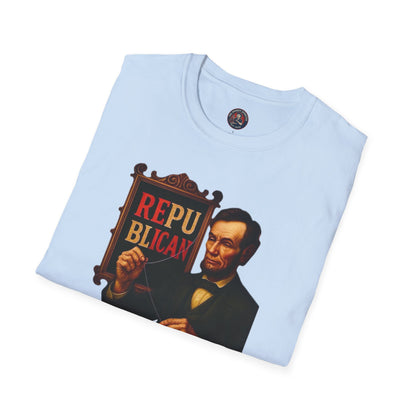 Unisex Softstyle T-Shirt - Lincoln, Inspirational Tee, Gift for Activists, Comfortable Everyday Wear, Perfect for Celebrations