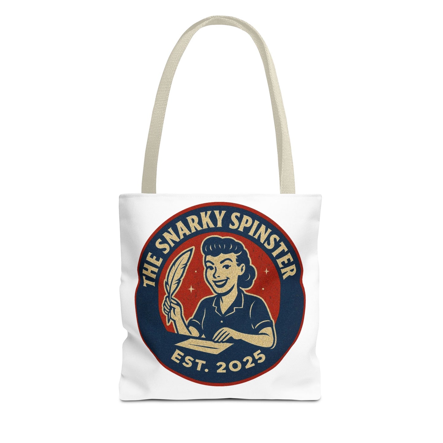Lit Snarky Spinster Tote Bag - Fun Grocery Bag, Gift for Feminists, Retro Style, Sustainability, Everyday Use