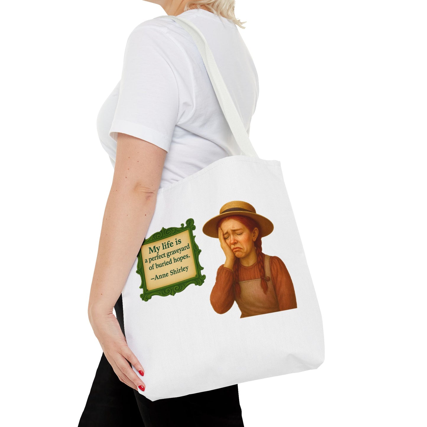 Anne Shirley Tote Bag - The Snarky Spinster, Book Lover Gift, Funny Library Bag, Reading Accessory, Literary Pun Design, Gifts for Readers