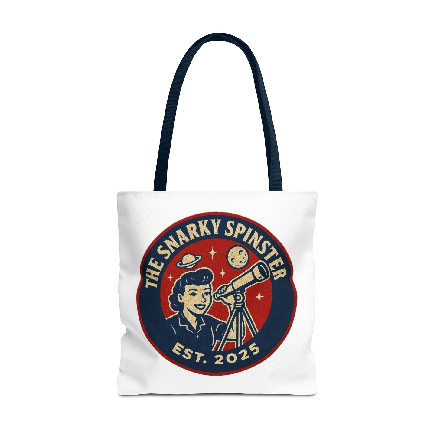 Copy of Patriotic Snarky Spinster Tote Bag - Fun Grocery Bag, Gift for Feminists, Retro Style, Sustainability, Everyday Use