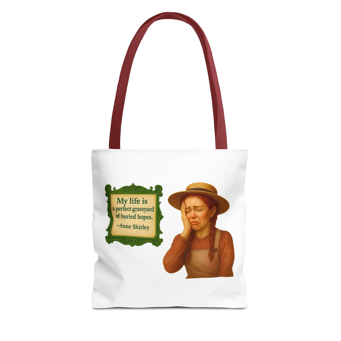 Anne Shirley Tote Bag - The Snarky Spinster, Book Lover Gift, Funny Library Bag, Reading Accessory, Literary Pun Design, Gifts for Readers