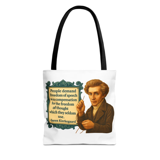 KierkegaardTote Bag, Vintage Americana Style, Ideal for, Shopping, Travel, Eco-Friendly Bag