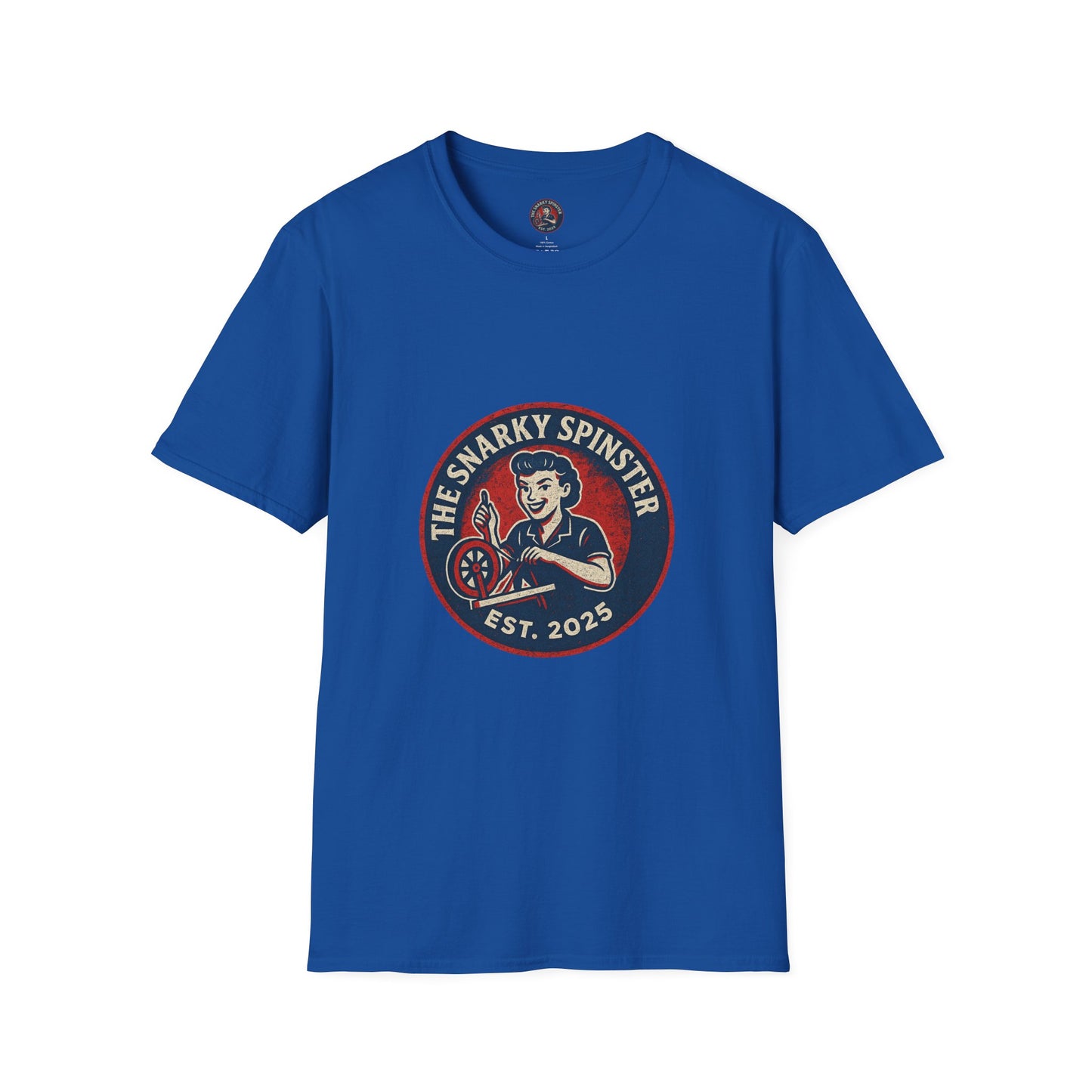 Unisex Softstyle T-Shirt - Snarky Spinster Logo, Inspirational Tee, Gift for Activists, Comfortable Everyday Wear, Perfect for Celebrations