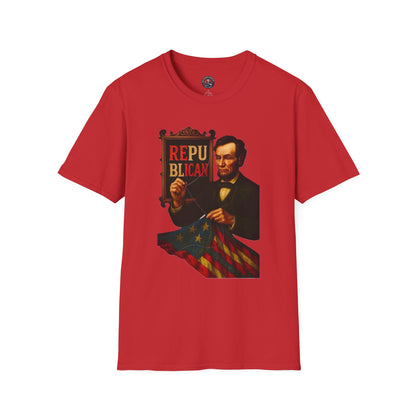 Unisex Softstyle T-Shirt - Lincoln, Inspirational Tee, Gift for Activists, Comfortable Everyday Wear, Perfect for Celebrations