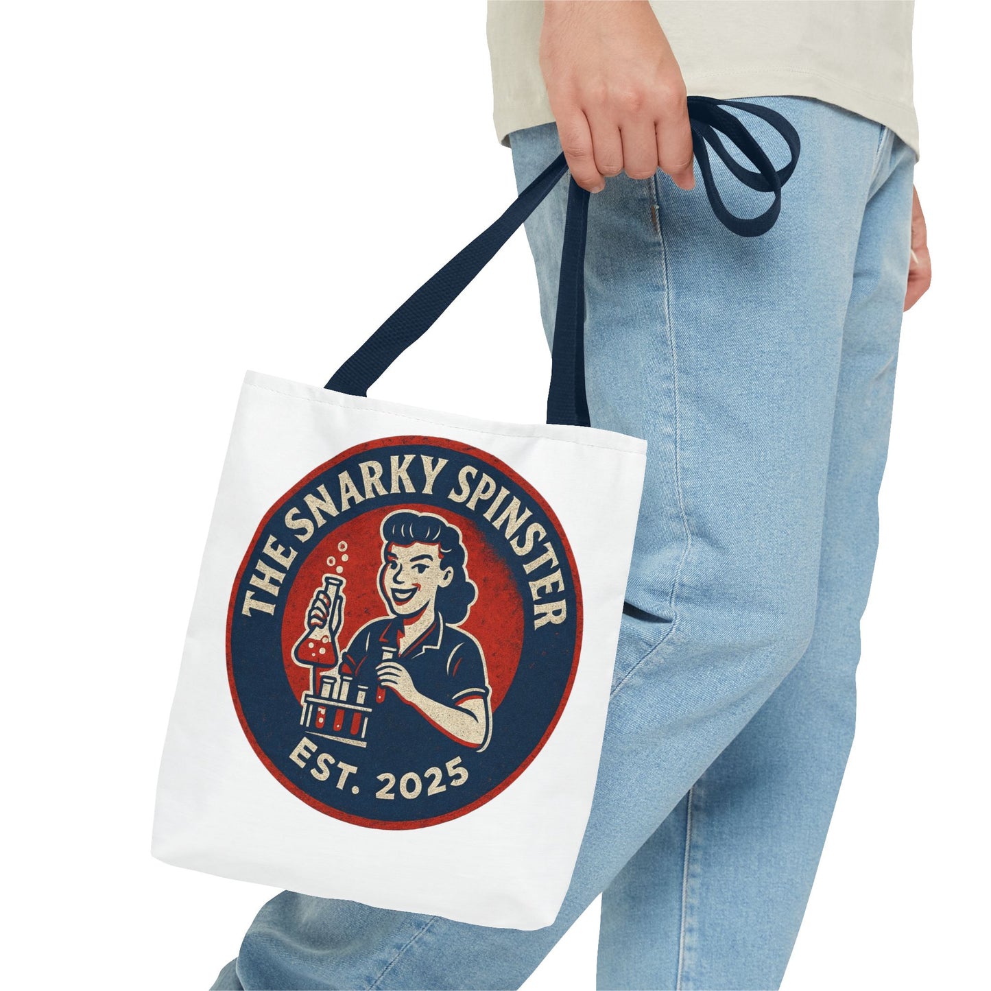 STEM Tote Bag - The Snarky Spinstee, Book Lover Gift, Funny Library Bag, Reading Accessory, Literary Pun Design, Gifts for Readers