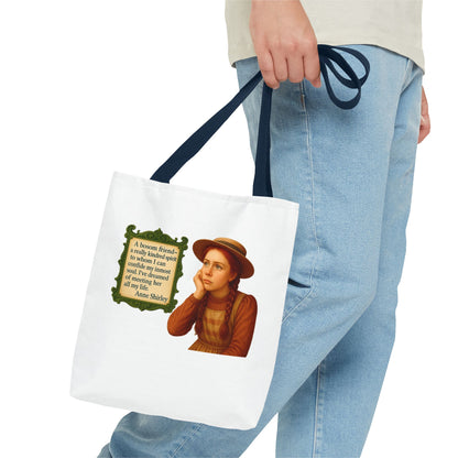 Anne Shirley Tote Bag - The Snarky Spinster, Book Lover Gift, Funny Library Bag, Reading Accessory, Literary Pun Design, Gifts for Readers