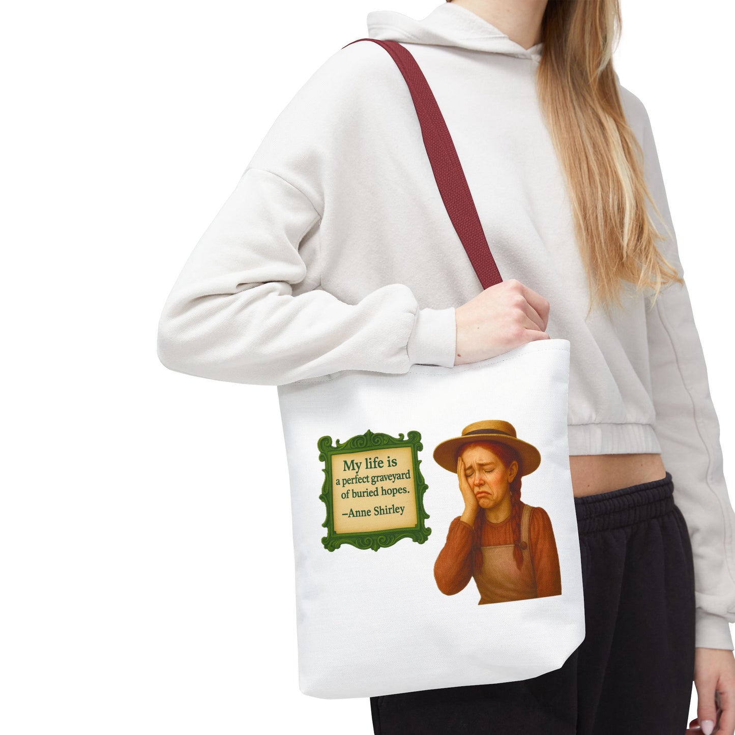 Anne Shirley Tote Bag - The Snarky Spinster, Book Lover Gift, Funny Library Bag, Reading Accessory, Literary Pun Design, Gifts for Readers
