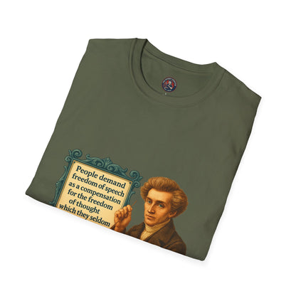 Philosophical Kierkegaard Quote Unisex Softstyle T-Shirt, Søren Kierkegaard Tee, Existentialist Clothing, Inspirational Graphic Top,
