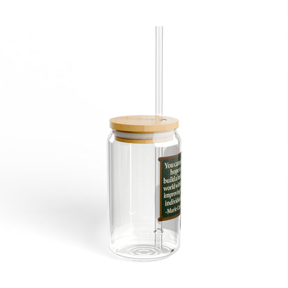 Marie Curie Vintage Sipper Glass, 16oz Mason Jar, Retro Drinkware, Happy Hour Gift, Eco-friendly Beverage Container, Party Favor