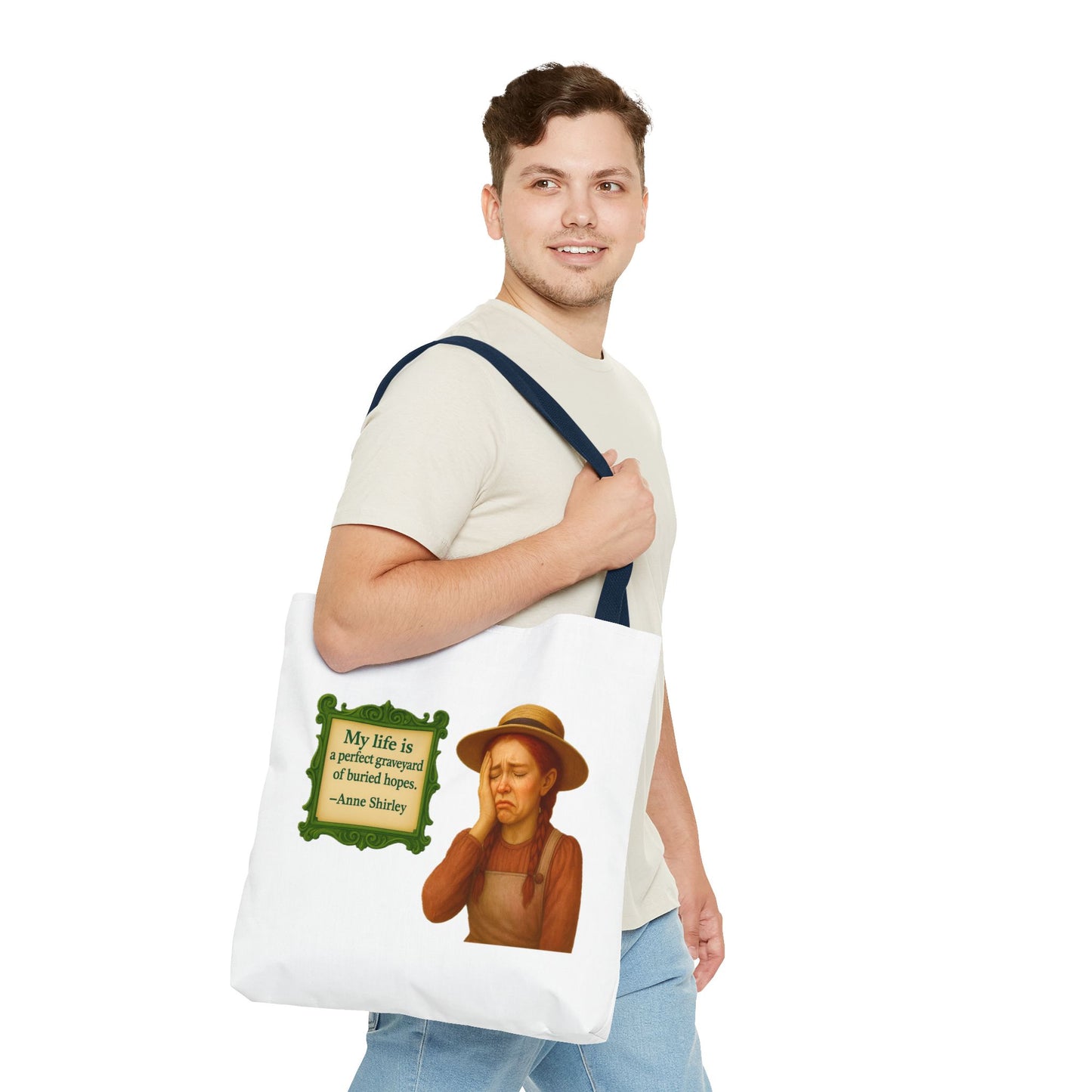 Anne Shirley Tote Bag - The Snarky Spinster, Book Lover Gift, Funny Library Bag, Reading Accessory, Literary Pun Design, Gifts for Readers