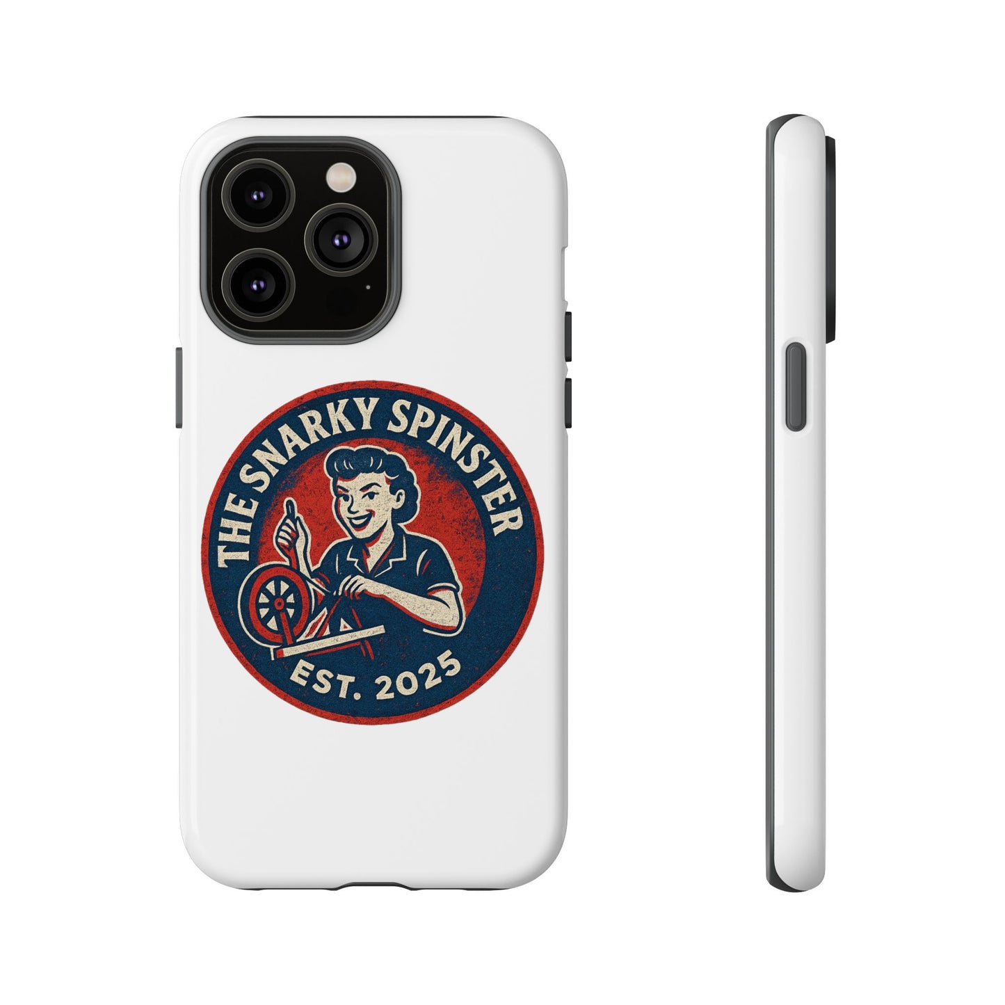 Snarky Spinster Phone Case, Quirky Phone Holder, Funny Smartphone Cover, Gift for Crafters, Humor Accessories, Custom Tech Case