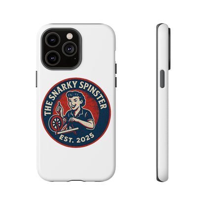 Snarky Spinster Phone Case, Quirky Phone Holder, Funny Smartphone Cover, Gift for Crafters, Humor Accessories, Custom Tech Case