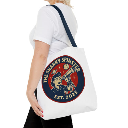 Copy of Patriotic Snarky Spinster Tote Bag - Fun Grocery Bag, Gift for Feminists, Retro Style, Sustainability, Everyday Use
