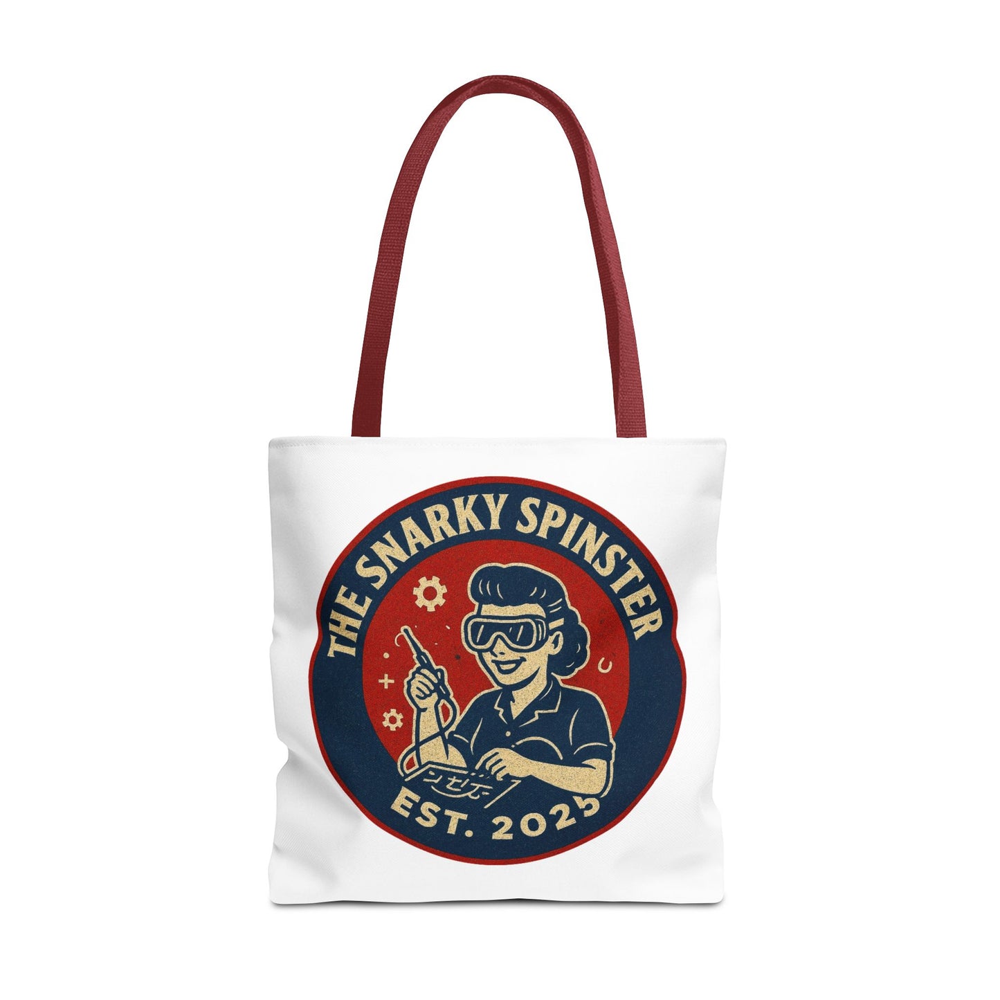 Tech Queen Snarky Spinster Tote Bag - Fun Grocery Bag, Gift for Feminists, Retro Style, Sustainability, Everyday Use