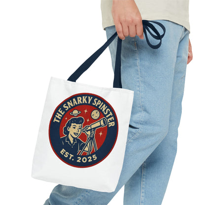 Copy of Patriotic Snarky Spinster Tote Bag - Fun Grocery Bag, Gift for Feminists, Retro Style, Sustainability, Everyday Use