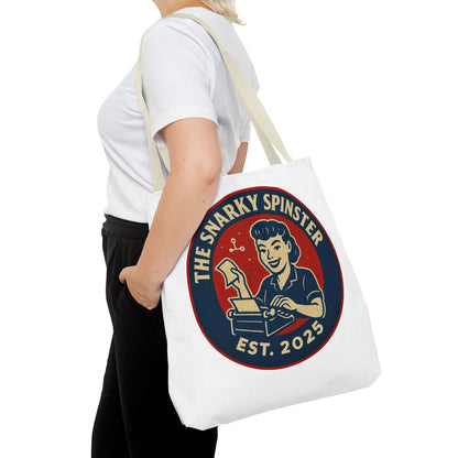 The Writer Snarky Spinster Tote Bag - Fun Grocery Bag, Gift for Feminists, Retro Style, Sustainability, Everyday Use