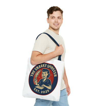 Lit Snarky Spinster Tote Bag - Fun Grocery Bag, Gift for Feminists, Retro Style, Sustainability, Everyday Use