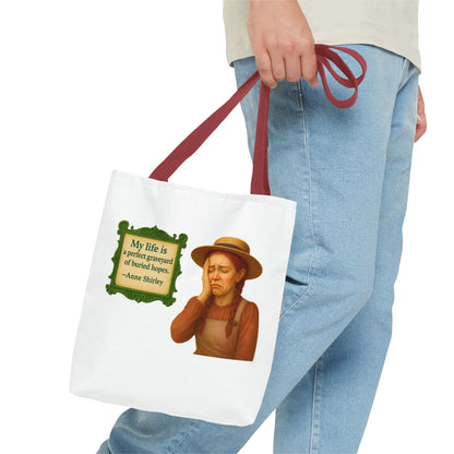 Anne Shirley Tote Bag - The Snarky Spinster, Book Lover Gift, Funny Library Bag, Reading Accessory, Literary Pun Design, Gifts for Readers